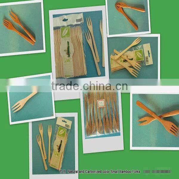opp palstic bag wrapped natural color bamboo baby spoons