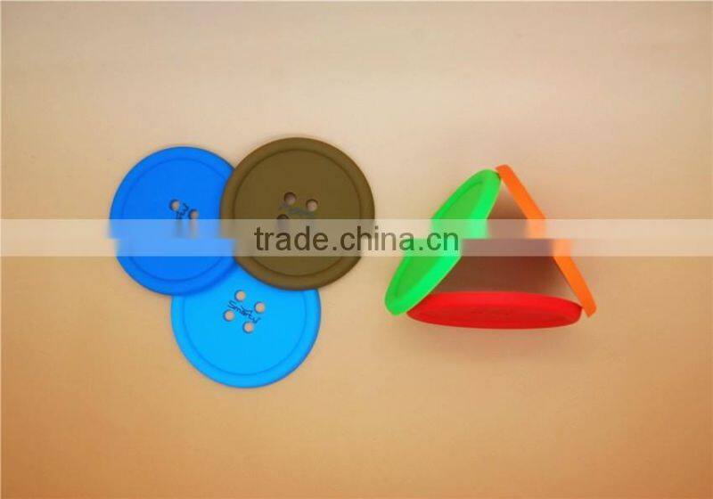 Trade assurance button shape design coffee cup pad tin coaster