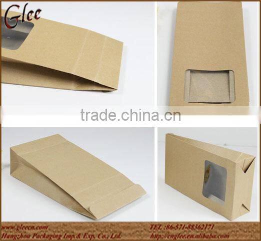 Stand up Brown Kraft window paper bags for food