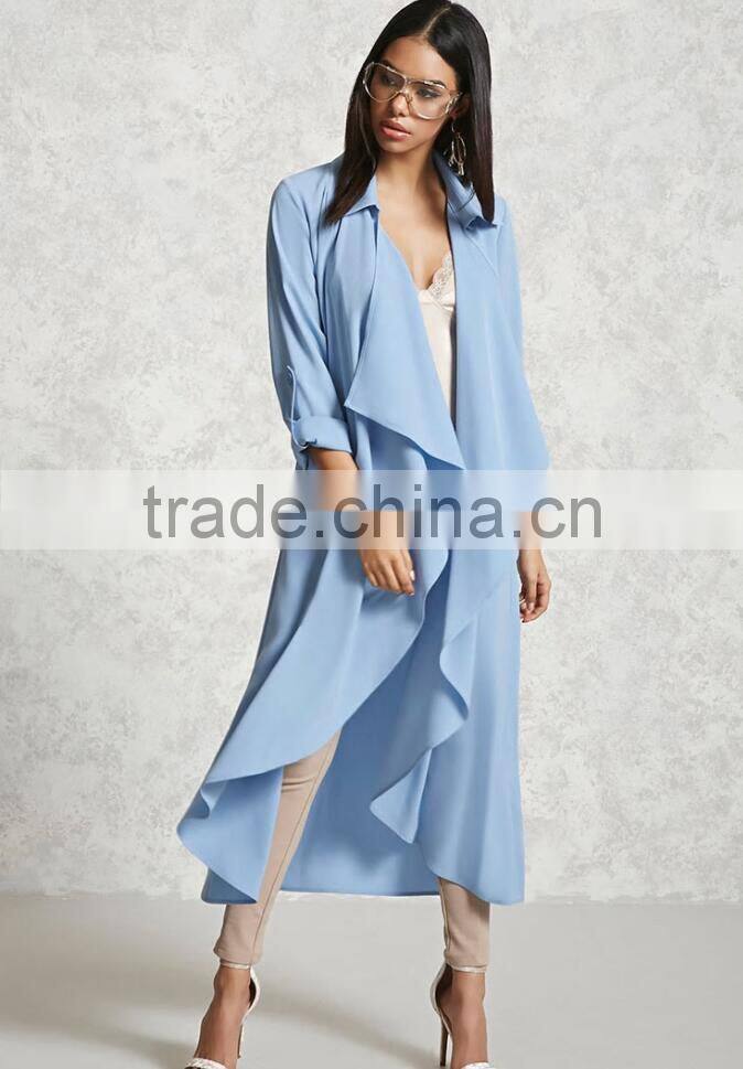 2017 New Items Women Clothes Wholesale OEM Coats And Jackets Midweight Draped Front Cardigan Longline xxxl Jackets