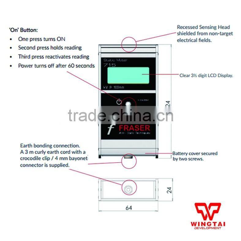 UK FRASER Static Meter 715 For Plastic,Packing Industry