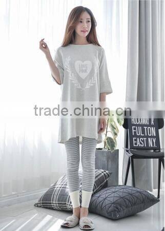 2017 cotton pajamas summer trousers of 7 minutes of sleeve wear suits