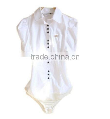 2016 Ladies Short Sleeve Office Uniform Blouse Body Shirt Clothes