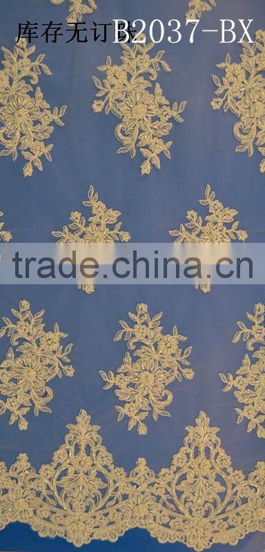 2017 hot style french lace applique fabric With Professional Technical Support