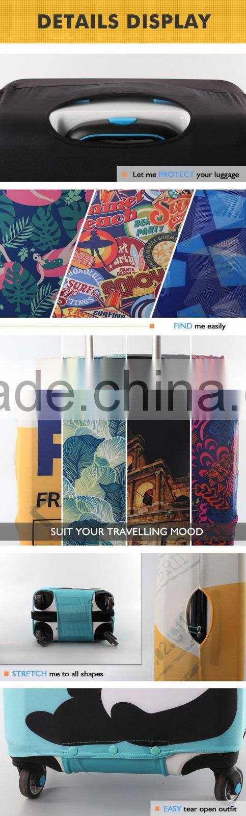 Durable colorful custom luggage cover spandex bag