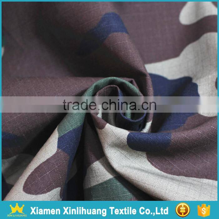 Customized 65 Polyester 35 Cotton Camouflage Printed Ripstop Fabric