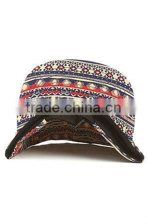 African pattern material newest leather patch cotton brand 5 panel cap