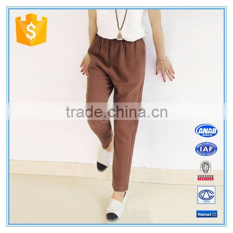 New Fashion Office Lady Wide Leg Pants Linen Casual Elephant Long Palazzo Pants