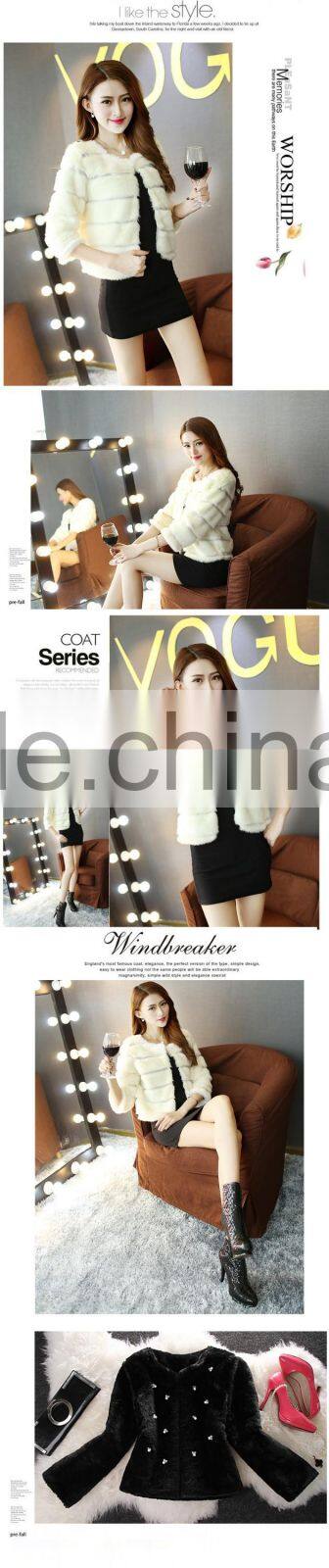 Luxury spring autumn Faux Fur Coat Long Sleeve Female Shaggy Jacket Fashion Slim warm Fur Parkas Female Fourrure short coats