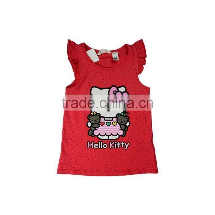 2015 Girl's cartoon beautiful vest t-shirt