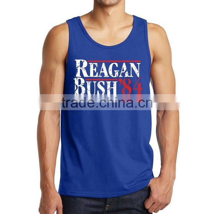 Latest Fashion Design Custom Printing 100% Cotton Bodybuilding Stringer Wholesale Mens Tank Top