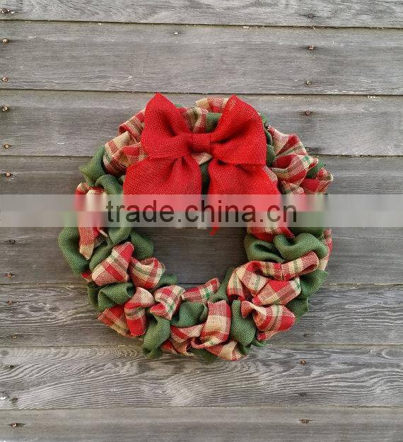 Custom muticolor Burlap Christmas Wreath
