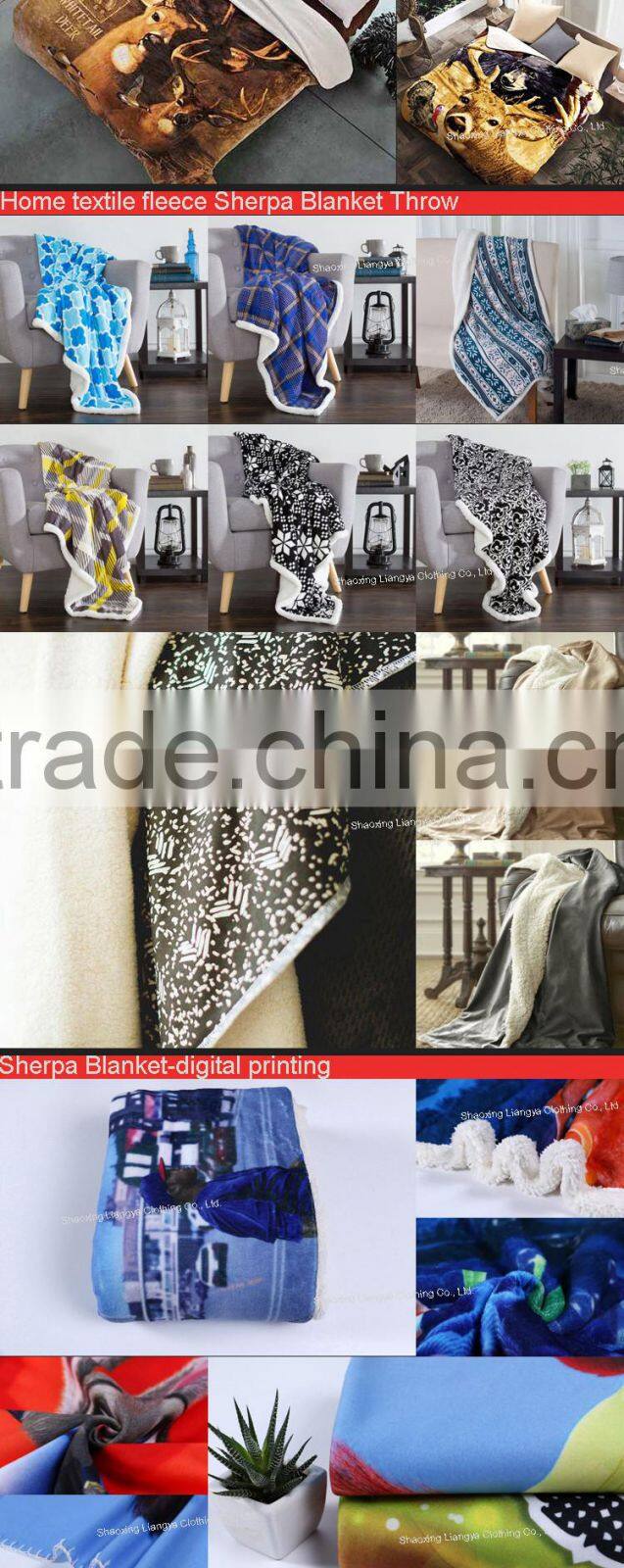 fleece plaid printed new design multicolor knitted sherpa children baby rag girl beach travel thick made throw blanket