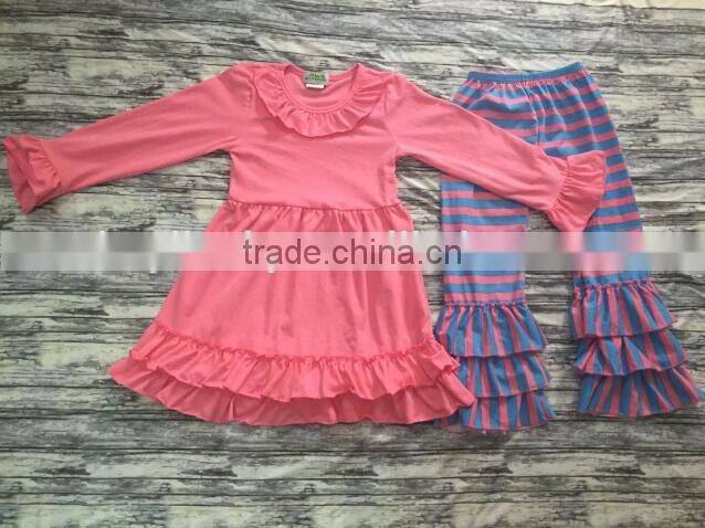 wholesale sleeve doughnut tunic matching ruffle pants set baby girl fall winter boutique outfits