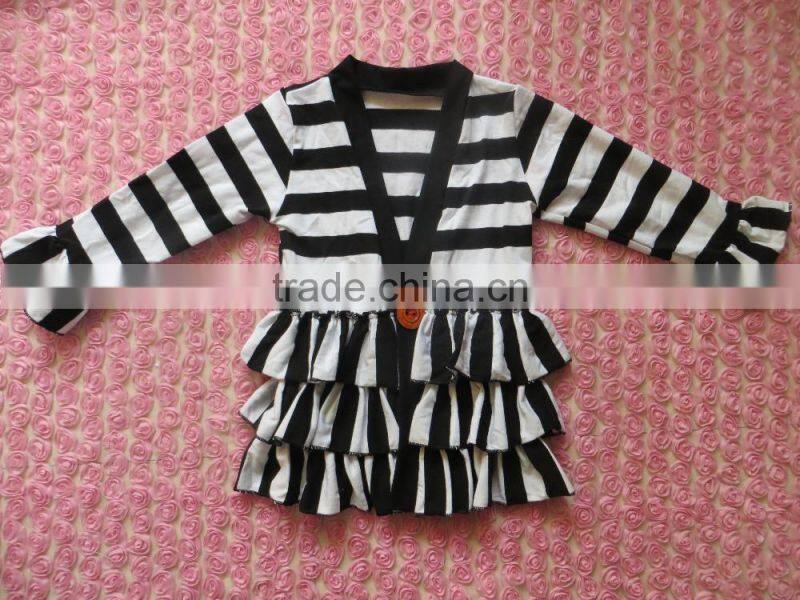 2015 summer blue and white cotton long sleeves with ruffle Stripe thin coat YW-036