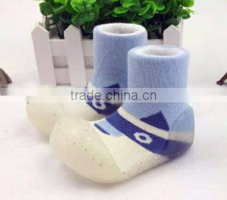 Anti-slide TPR sole baby socks, cotton sock shoes for baby