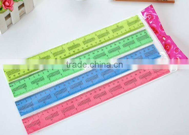 2014 hot selling transparent 30cm straight ruler