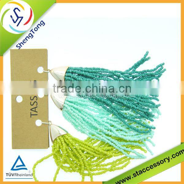 high quality wholesale beaded tassel/colorful beaded tassel