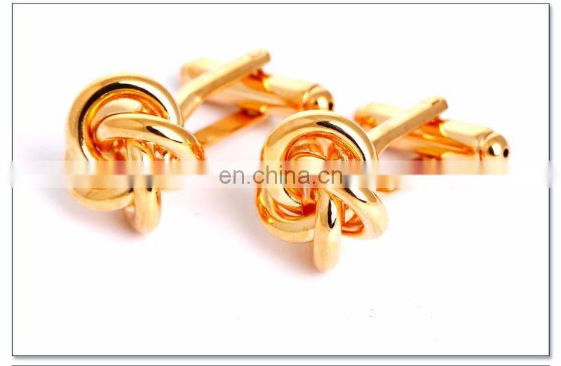 Make Gold plated Men's Novelty Metal Knot Cufflinks