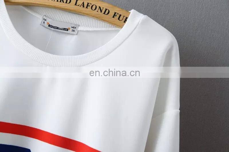 2016 New Style Women Clothes Fashion Causal Printed Letters Women Blouse Red Blue Stripes Loose Printing Blouse
