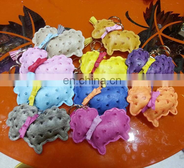 Handmade Leather Keychain Car Animal Key Chain Women Bag Charm Pendant Bag Accessories