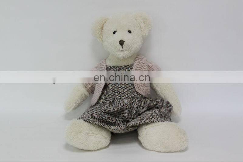 Plush And Stuffed Teddy Bear Animal Baby Toys With Cloth Dress Sweaters