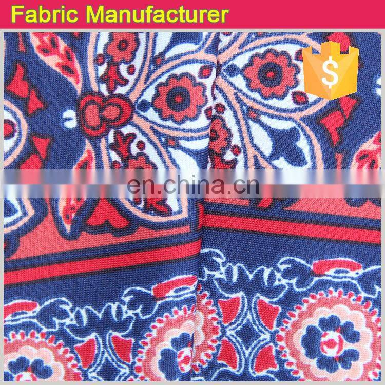 stretch DTY 100% polyester jersey knit print fabric