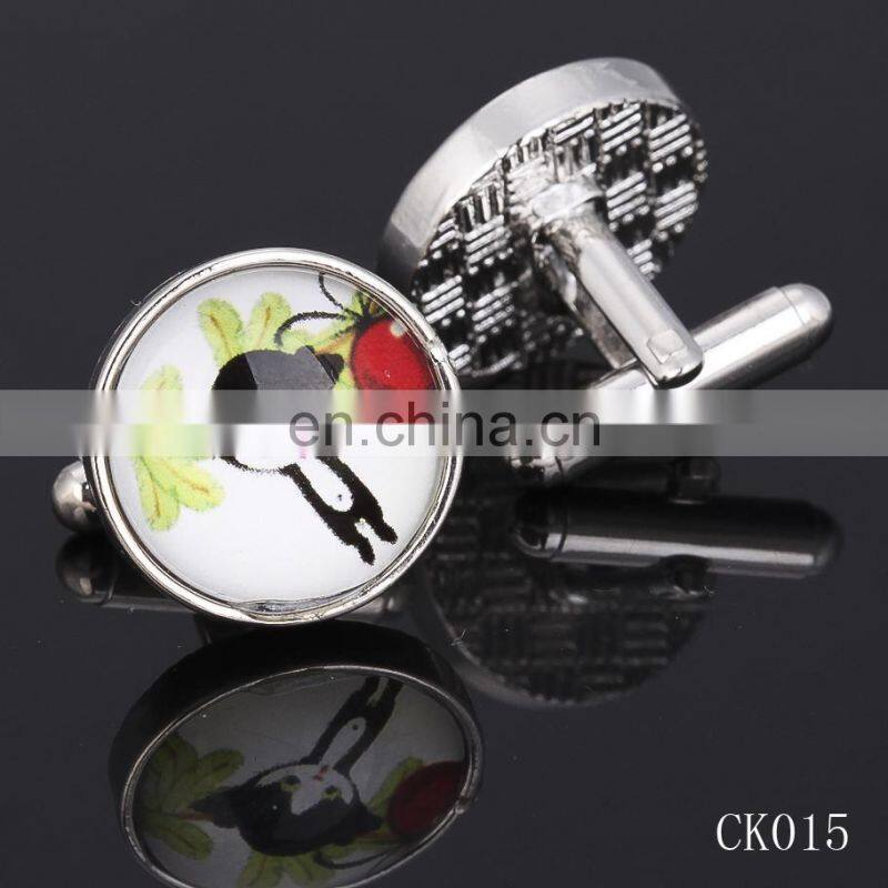 New product 2015 fashion blank cufflinks gold or silver shell cufflinks custom made cufflinks