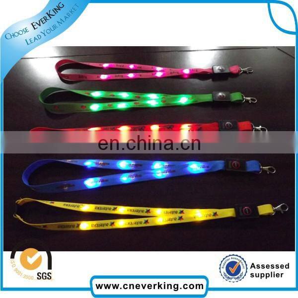 special flash light double layer fashion polyester led lanyard