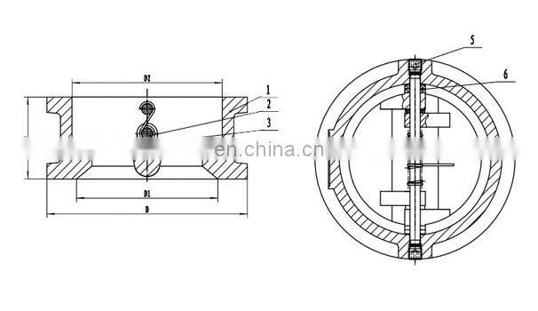 Bundor Rubber Dual Plate Check Valve 8 Inch Directional Valve