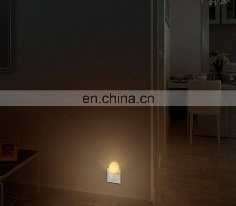 2019 amazon hot sale plug in 2 pcs for 1 pack Motion Activated warm white lighting led night light with light sensor