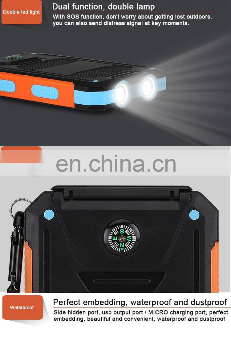 Monocrystalline 4pcs panel waterproof fold 10000mah wireless charging solar power bank