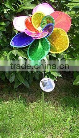 Colorful garden solar windmill light/solar wind spinner