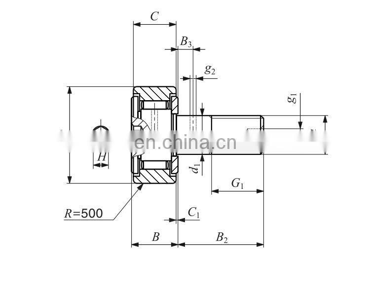 CR 14 VB Inch Series cam follower bearing with screwdriver slot CR 14 VBR