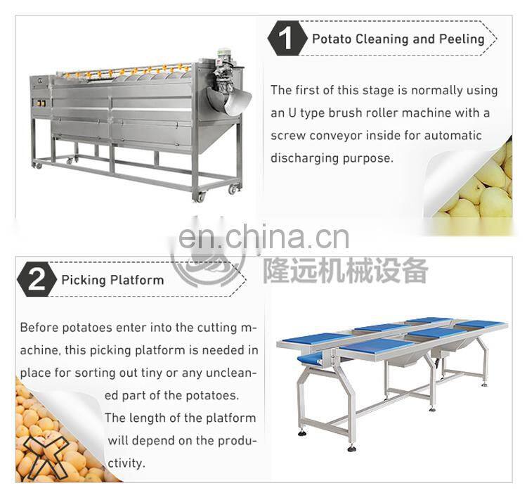 1000 kg / h  Automatic Fryed Potato Flakes Chips Making Machine industry french fries production line