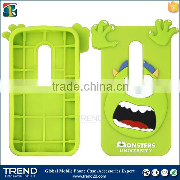 china supplier 3D pattern fashion silicone soft cover case for moto G3