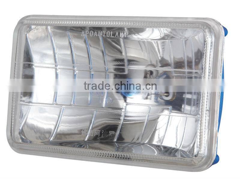 6001 5" rectangular clear glass xenon headlight sealed beam auto lighting with gold supplier in alibababa
