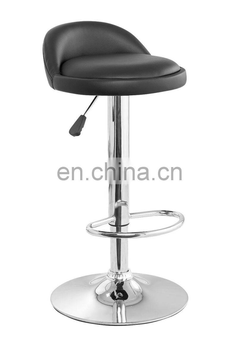 Modern Chrome Round Base Faux Leather bar Stool