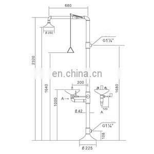 WJH0758A SGPW Emergency Shower & Eye Wash