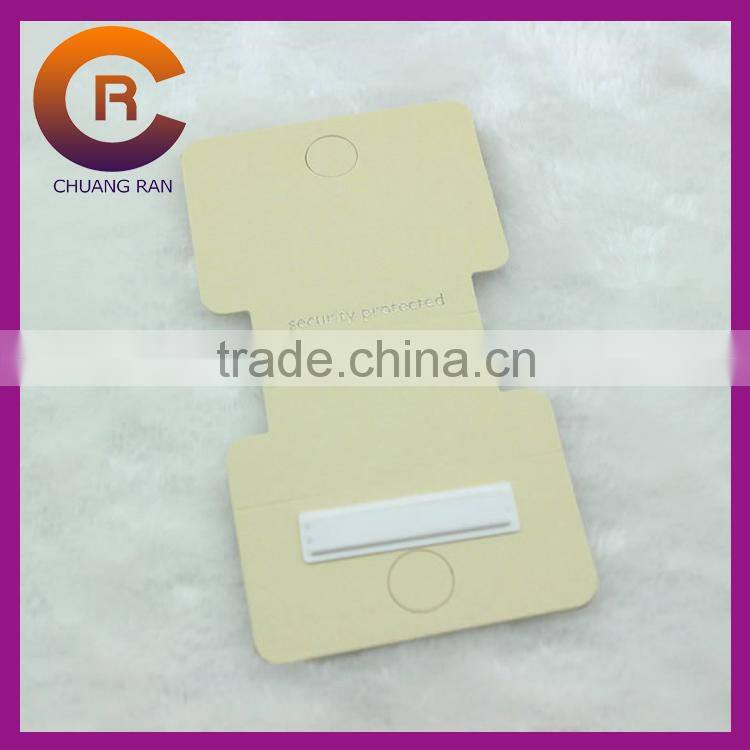 Paper cream color hook shape earring necklace bracelet display card