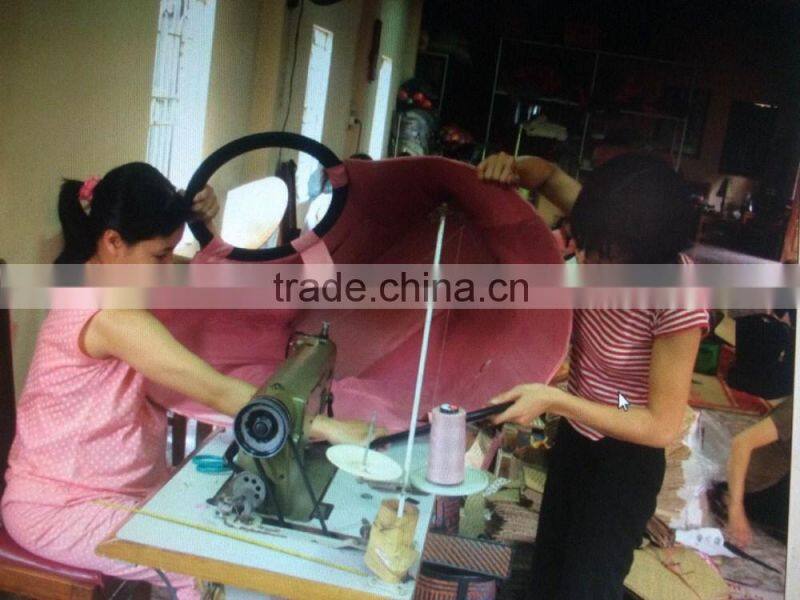 High quality best selling natural bamboo shopping bag covered by cotton with handles from vietnam