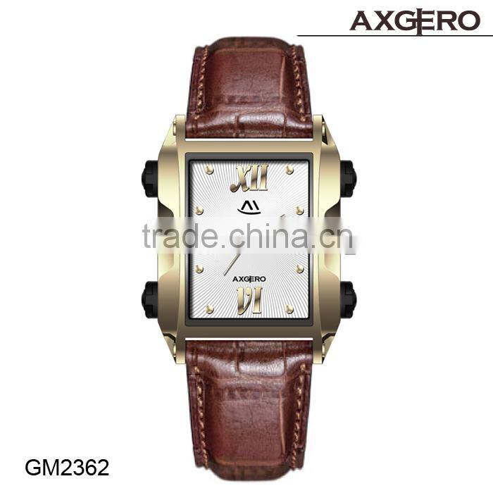 2015 China waterproof genuine leather watch