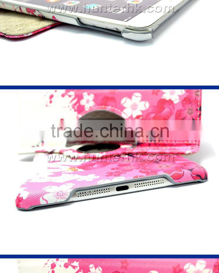 Pink Flower 360 Rotating Tablet Case For iPad Mini