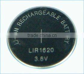 Li-ion rechargeable button cell battery LIR1620