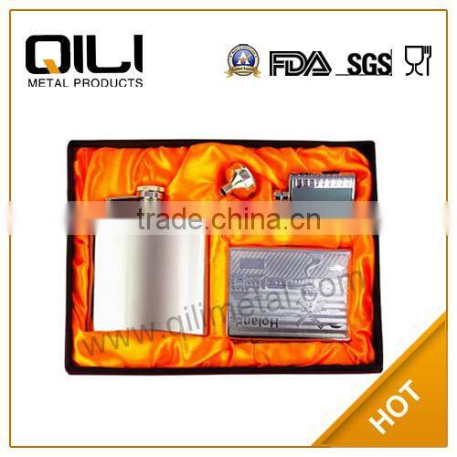stainless steel hip flask whisky bottle hip flask gift set for men