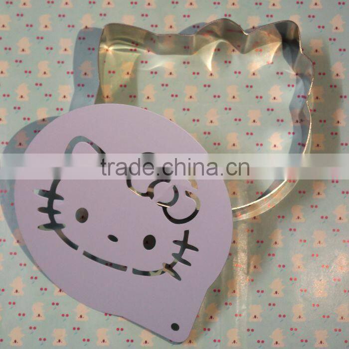 YangJiang factory manufature Food safe 2pcs stainless steel hello kitty cookie cutter