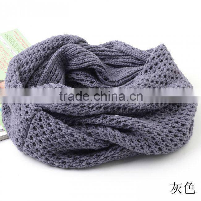 Winter Fashion Wool Knitted Women Loop Scarf