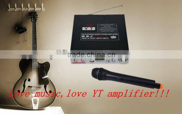 high quality fashion music amplifier YT-F6 with wirelessmicrophone & support FM/ CD/DVD/VCD input