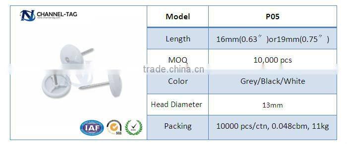 Economy safety pin eas security hard tag pin mini round plastic pin