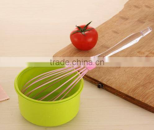 Hot sale colorful silicone whisk with ps handle Silicone Kitchen Utensils for Blending, Whisking, Beating & Stirring